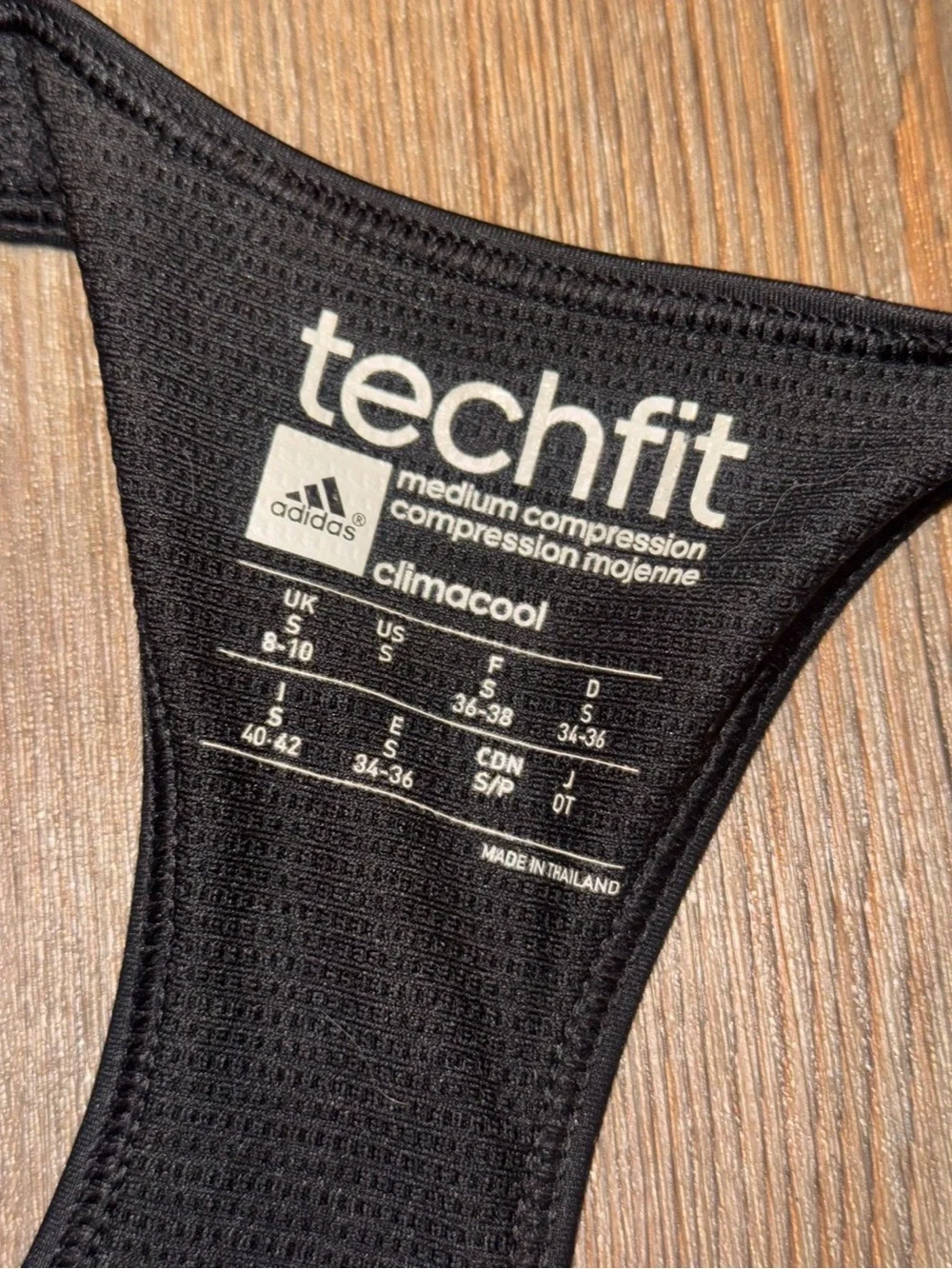 adidas Black Techfit Racerback Sports Bra
